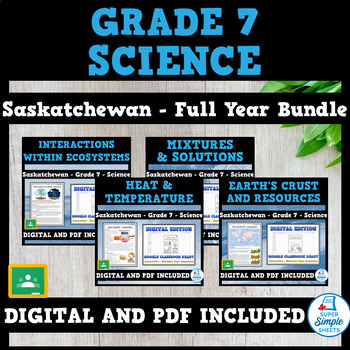 Preview of Saskatchewan Grade 7 Science - Full Year Bundle - GOOGLE/PDF INCLUDED