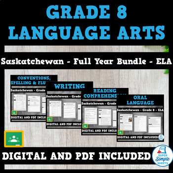 Preview of Saskatchewan Grade 8 Language Arts ELA - FULL YEAR BUNDLE