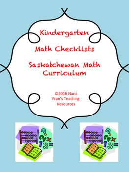 Preview of Saskatchewan Kindergarten Math Checklists