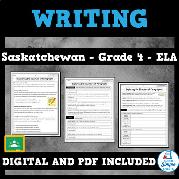 Preview of Saskatchewan Language Arts ELA - Grade 4 - Writing