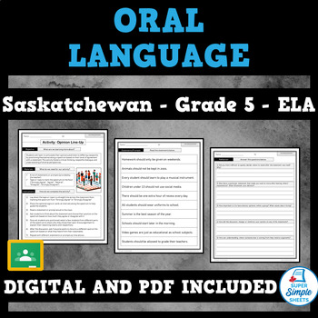 Preview of Saskatchewan Language Arts ELA - Grade 5 - Oral Language