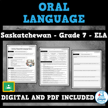 Preview of Saskatchewan Language Arts ELA - Grade 7 - Oral Language