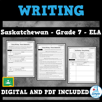 Preview of Saskatchewan Language Arts ELA - Grade 7 - Writing