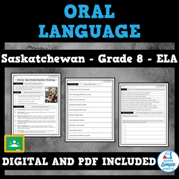 Preview of Saskatchewan Language Arts ELA - Grade 8 - Oral Language