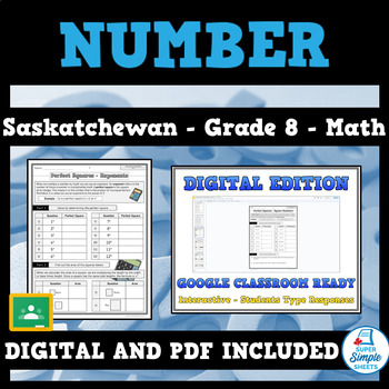 Preview of Saskatchewan - Math - Grade 8 - Number Strand - GOOGLE AND PDF