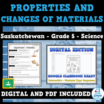 Preview of Saskatchewan - Science - Grade 5 - Properties and Changes of Materials