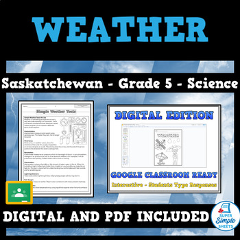 Saskatchewan - Science - Grade 5 - Weather by Super Simple Sheets