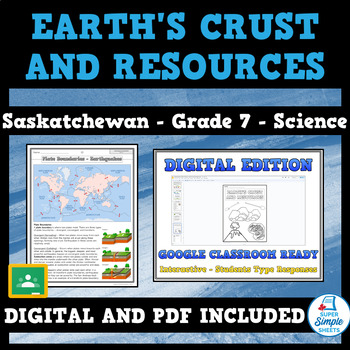 Preview of Saskatchewan - Science - Grade 7 - Earth's Crust and Resources