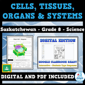 Preview of Saskatchewan - Science - Grade 8 - Cells, Tissues, Organs and Systems