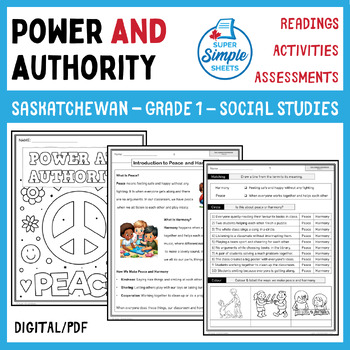Preview of Saskatchewan - Social Studies - Grade 1 - Power and Authority