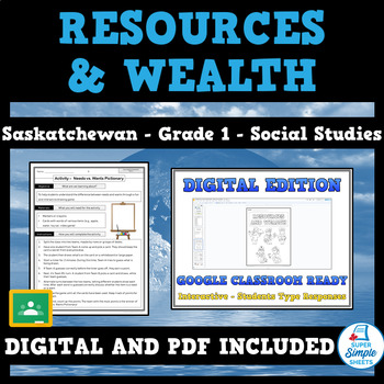 Preview of Saskatchewan - Social Studies - Grade 1 - Resources and Wealth