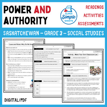 Preview of Saskatchewan - Social Studies - Grade 3 - Power and Authority