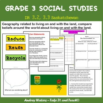 Preview of Saskatchewan Social Studies Grade 3  Unit 2