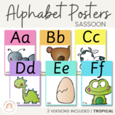 Sassoon Font Alphabet Posters | Tropical Theme