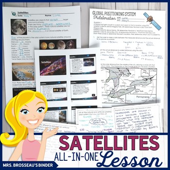 Preview of Satellites ALL-IN-ONE Lesson | Astronomy Moons, Natural & Artificial Satellites