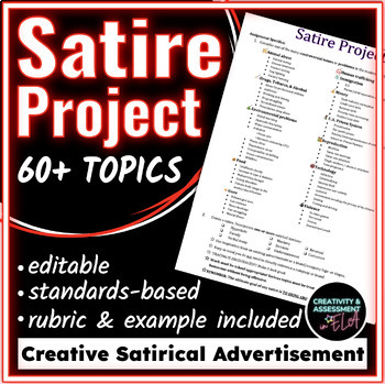 Preview of Satire Project | Creative & Standards-Based | Satirical Advertisement or Cartoon