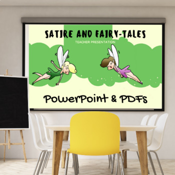 Preview of Satire and Fairy Tales Genre Study Unit POWERPOINT AND PDF PRINTABLES VERSION