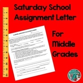 Saturday School Assignment Letter for Middle School - Editable