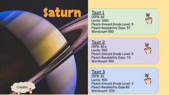 Preview of Saturn (3 Leveled Readers with online activities and external links to resource)