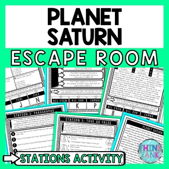 Preview of Saturn Escape Room Stations - Reading Comprehension Activity - Solar System