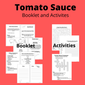 Preview of Sauces Unit - Tomato Sauce Booklet & Worksheets (FACS, FCS, ProStart)