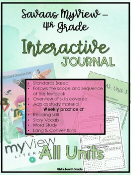 Preview of Savaas My View Interactive Journal ALL UNITS BUNDLE