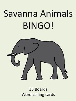 Preview of Savanna Animals BINGO!