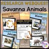 Savanna Animals Digital Internet Research WebQuest Activit
