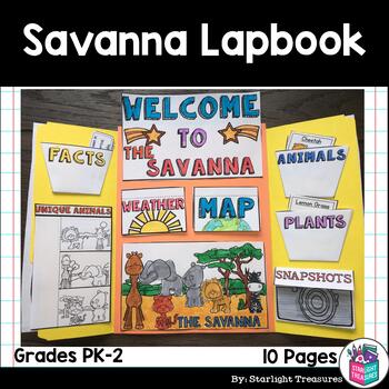 Preview of Savanna Lapbook for Early Learners - Animal Habitats