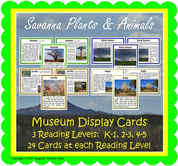 Preview of Savanna Safari Museum Display Cards (INCLUDED in MiniMuseum)