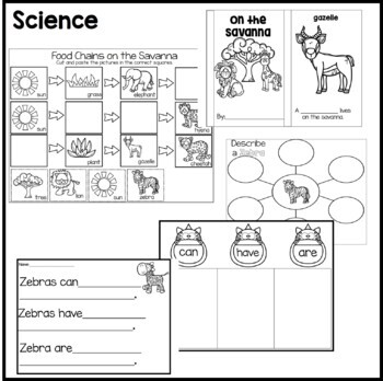 Savanna Unit of Study for Kindergarten and 1st Grade | TpT