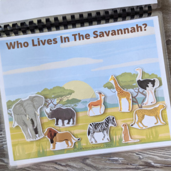 Preview of Savannah Habitat Busy Book Activity Printable