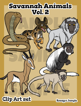Preview of Savannah or Grassland Animals Vol. 2