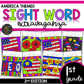 Preview of Color by Sight Word | America | Veterans Day | Memorial Day | First Grade