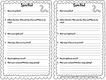 Save Fred! Scientific Method Booklet for Interactive Science Journal STEM
