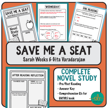 Preview of Save Me A Seat Complete Novel Study
