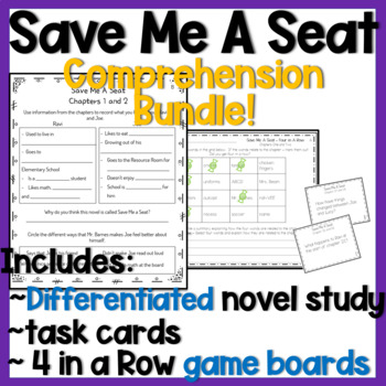 Preview of Save Me A Seat Comprehension BUNDLE