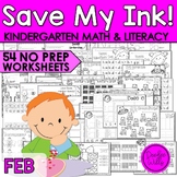 Save My INK: February NO PREP Math and Literacy Activities