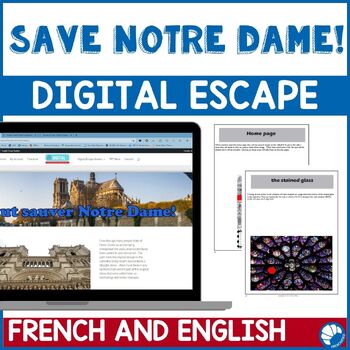 Preview of Save Notre Dame!/Il faut sauver NotreDame French digital escape room