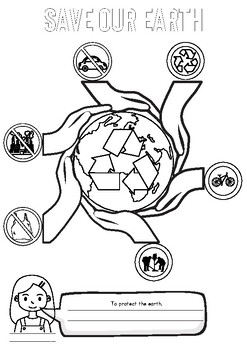 Preview of Save Our Earth Coloring Worksheet