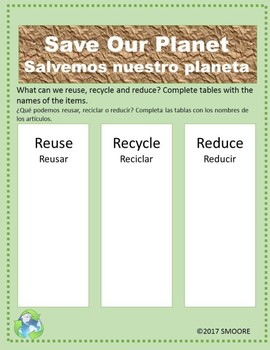 Preview of Save Our Planet-Bilingual