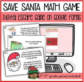 Preview of Save Santa! A Digital Math Escape Game on Google Forms!