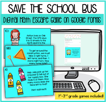Preview of Save School! A Digital Math Escape Game on Google Forms