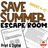 Save Summer Vacation - Differentiated ESCAPE ROOM: End of 