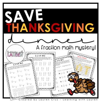 Preview of Save Thanksgiving Dinner: A Math Mystery