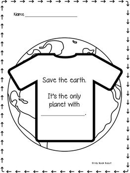 Save The Earth Response by My Book Boost | Teachers Pay Teachers