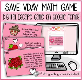 Preview of Save Valentine's Day! A Digital Math Escape Game on Google Forms