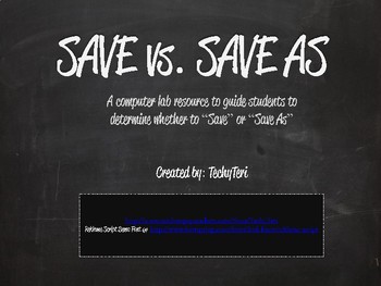 Preview of Save Vs. Save As (Chalkboard)