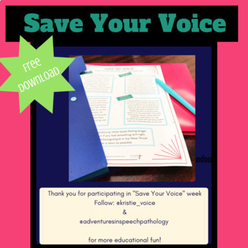 Preview of Save Your Voice Handout for Teachers