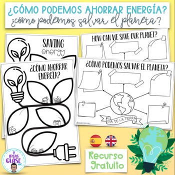 Preview of Save energy Earth Day - Save the planet- Ahorra energía- - bilingual